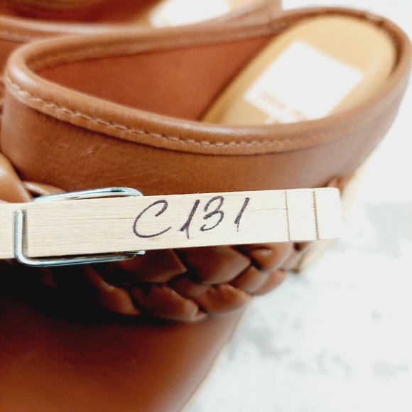 New Dolce Vita Hila Brown Leather Block Heel Slide In Clogs C131 - Picture 10 of 10